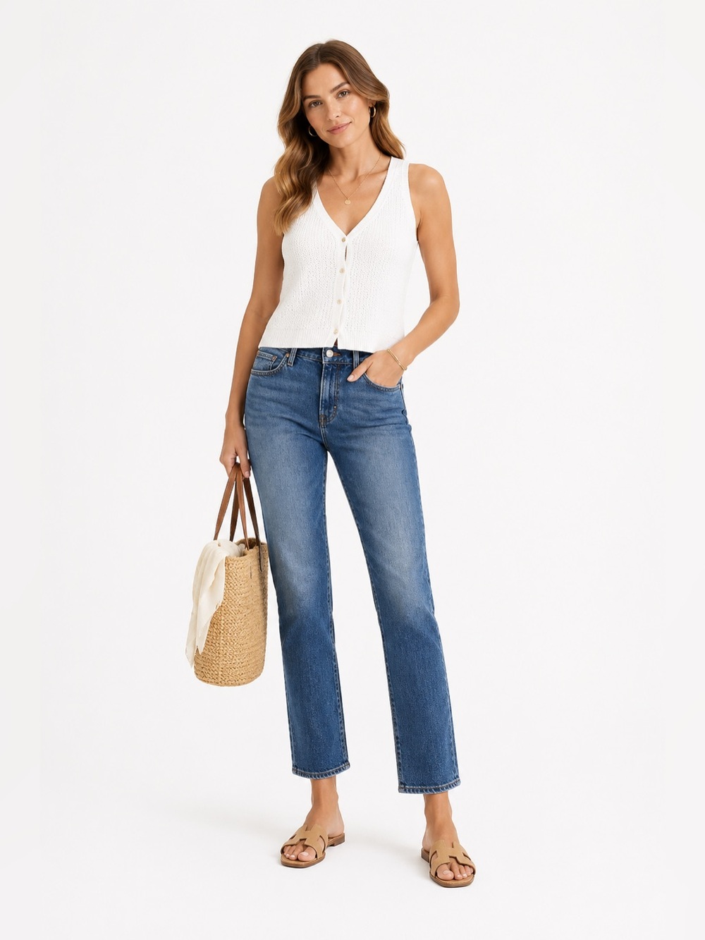 Harper Blue Straight Leg Jeans